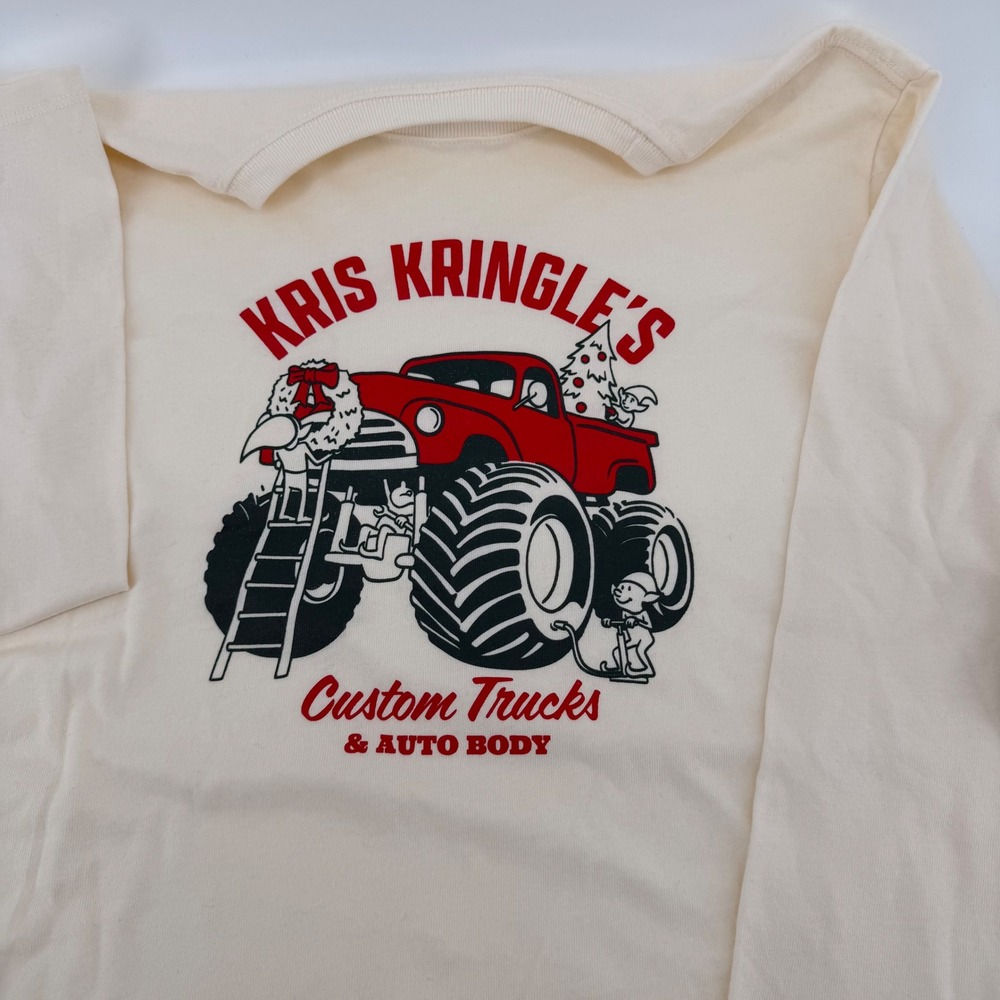 Holiday Time Long Sleeve T Shirt Kris Kringle Monster Truck Kid L 10 12 Husky NT - Picture 3 of 8